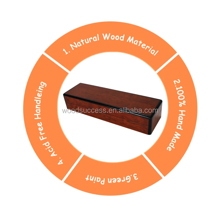 Wood Gift High-grade Dark Red Design Your Own wooden Long watch box Watch Gift Packing Box