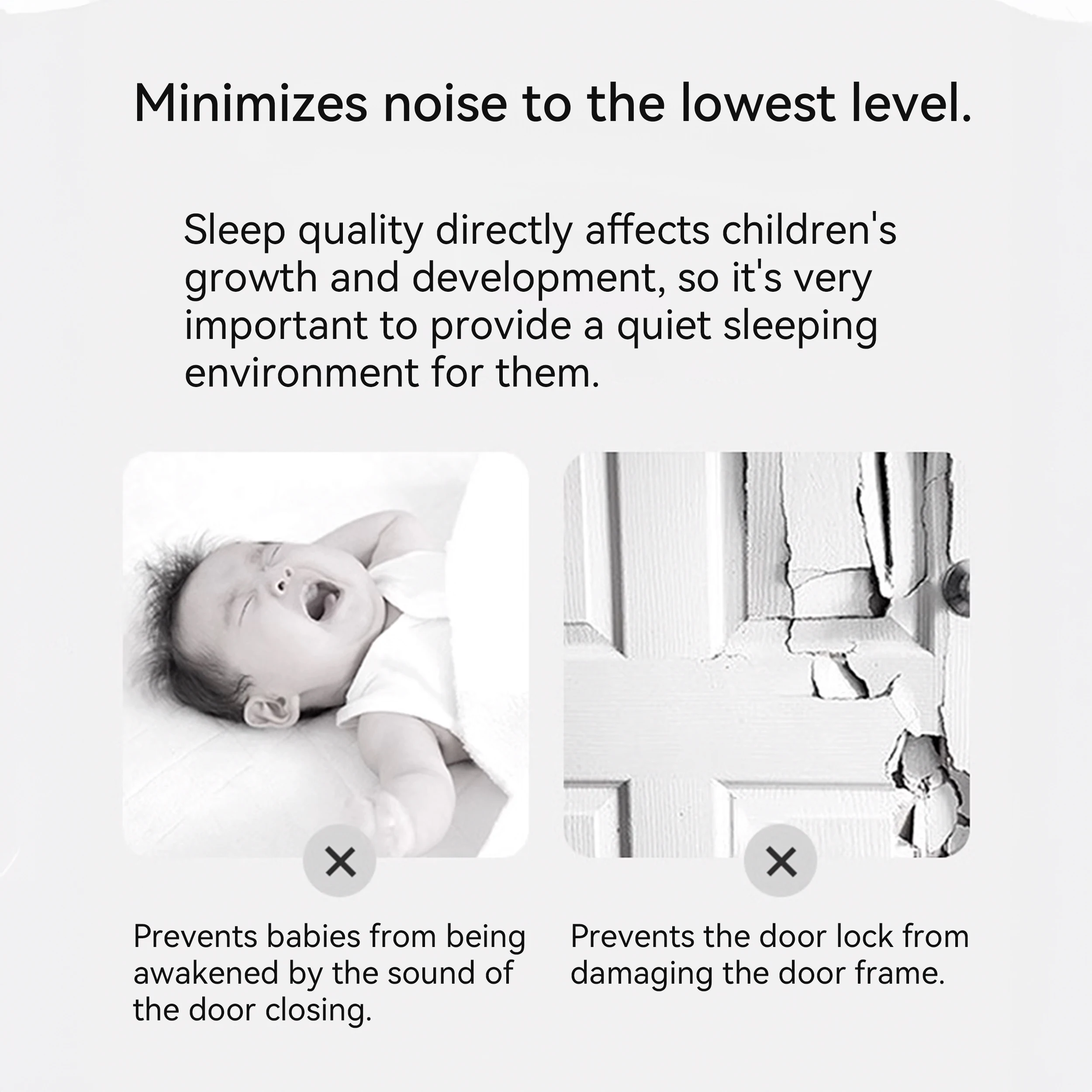 Child Safety Door Lock Silent Pad Noise Reducing Cushion for Kids Doors Silent Childproof Door Lock with Noise