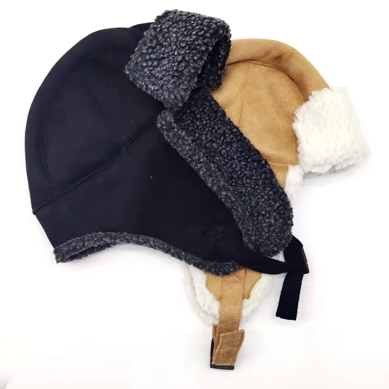 2021 new style custom logo winter hats for kids warm velvet knitted hat with ears wool beanie knit hat for baby