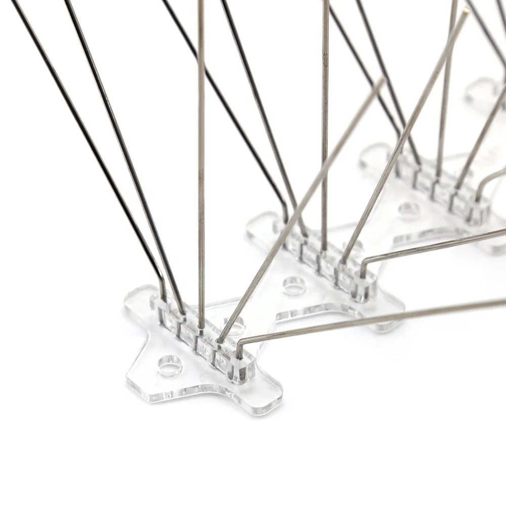 Small Birds Control Deterrent Plastic 32cm length wide base stainless steel 40 Spikes Anti Birds Pigeon spikes