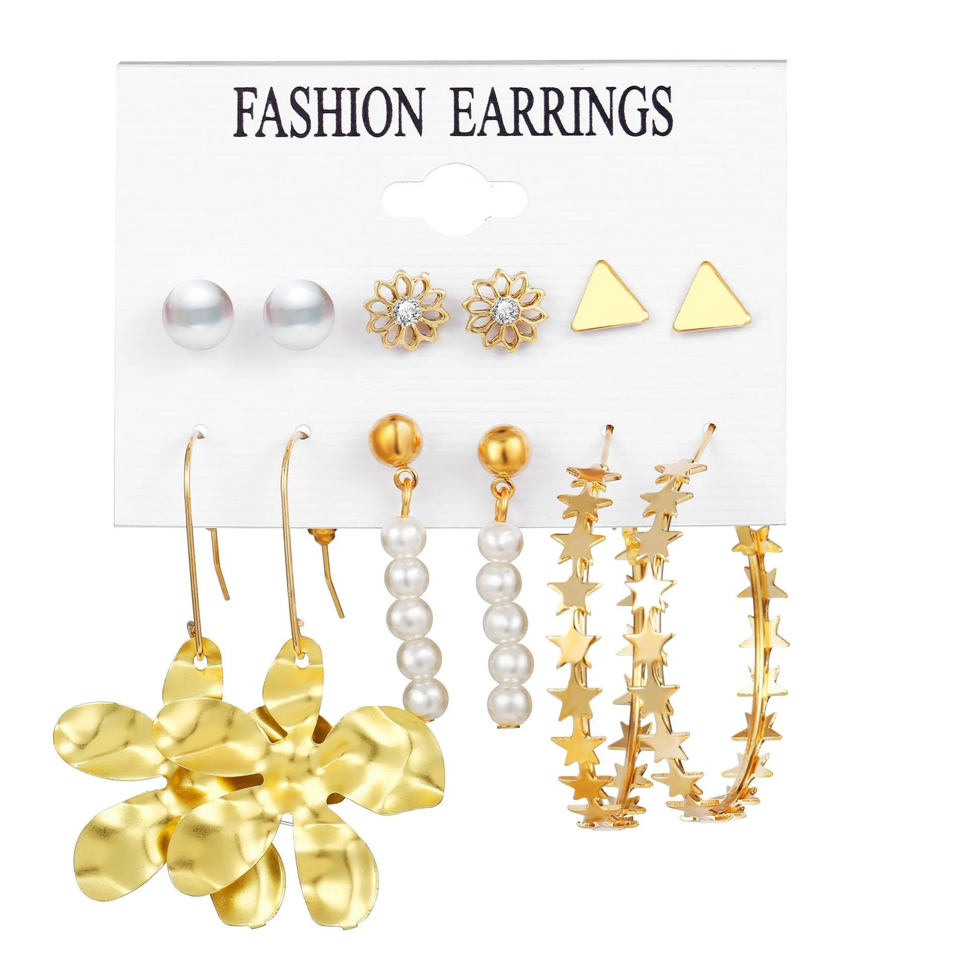 Wholesale Metal Circle Chain Earrings Set Creative Personality Love Pin Butterfly Earrings Sets For Women