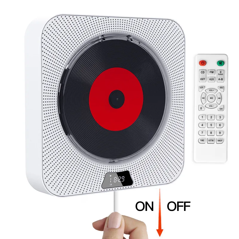 Portable cd player Built-in HiFi FM radio wall mounted cd player BTH USB/TF/AUX  Display home audio remote control