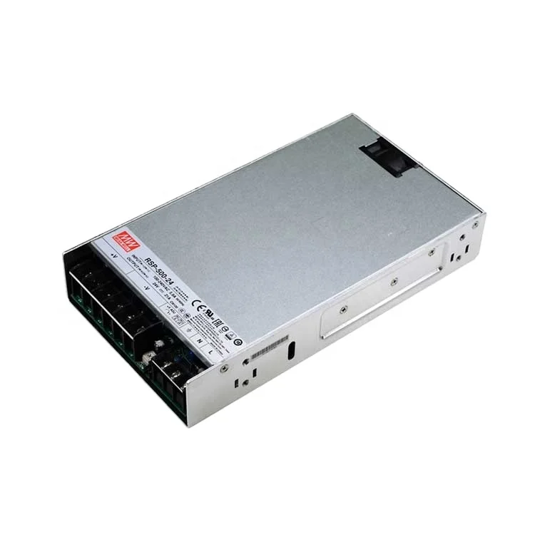 Среднее RSP-500-24, 500 Вт, 24 В, AC-DC, замкнутый, один выход с функцией PFC, импульсный источник питания