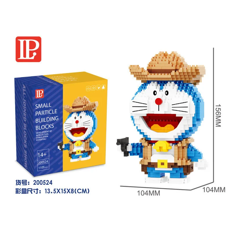 928pcs+ Kid Toys Japan Anime Creative Cartoon Diamond Doraemon Action Figures Mini Bricks Toys Building Blocks