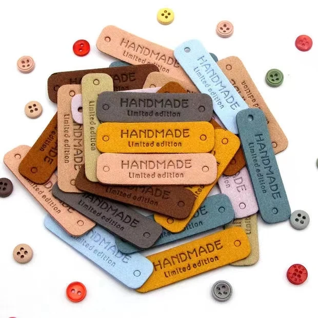 Wholesale High Quality Custom PU Leather Tag Embossed Logo Custom Leather Jeans Patch bag Label PU Label