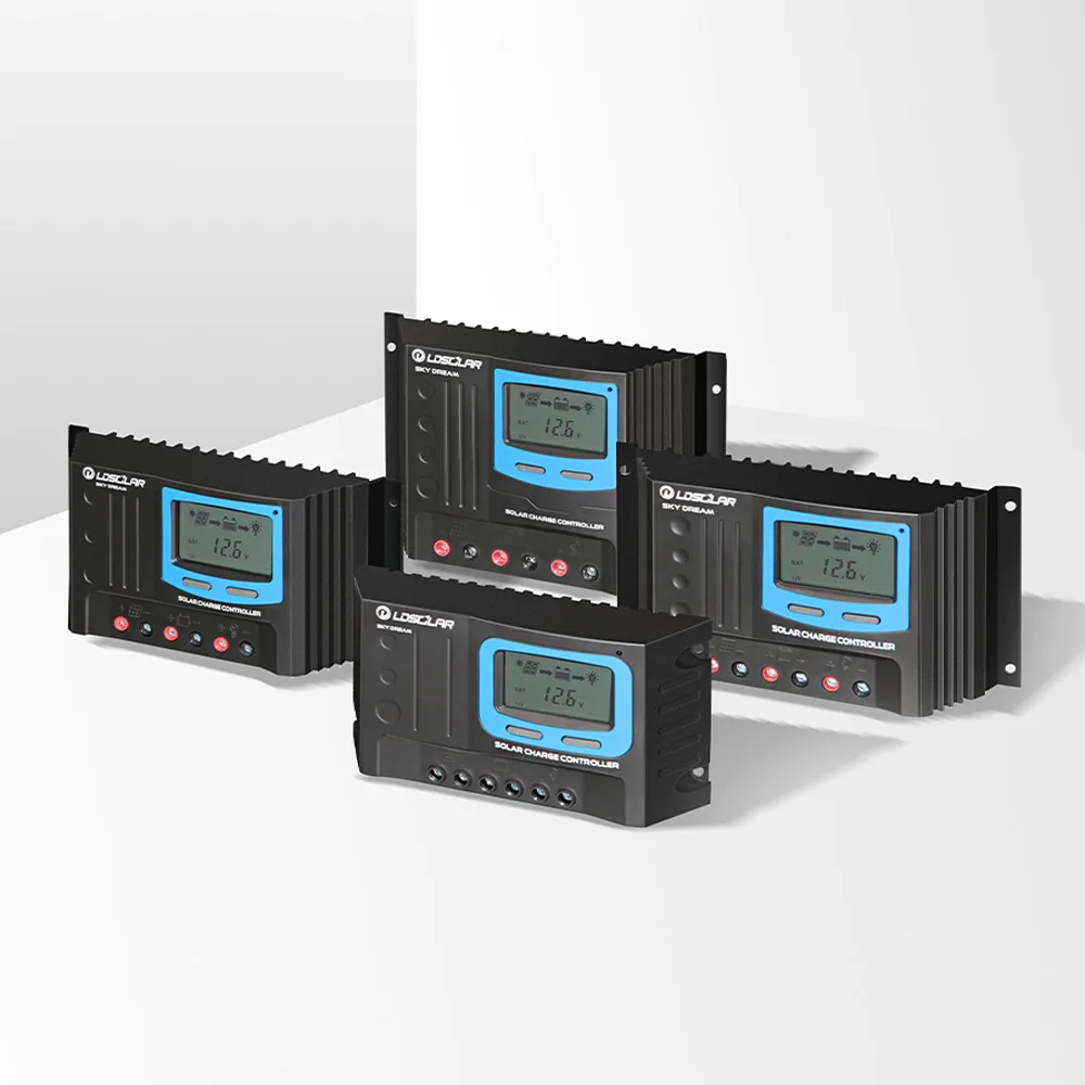 manufacturer direct LDSOLAR solar charger controller 12v 24v lithium with due USB ports