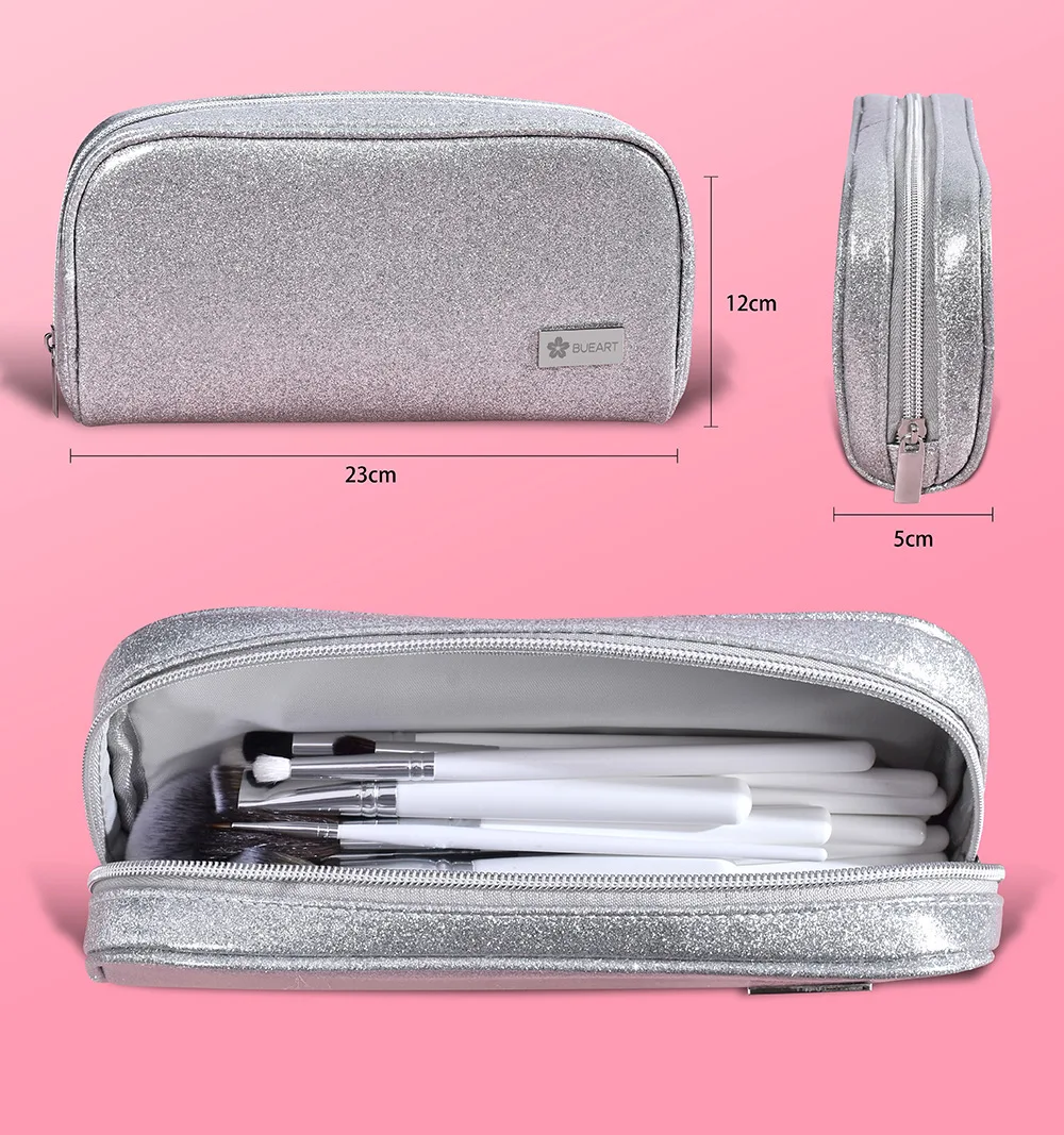 White Premium Flat Synthetic Hair Face Powder Eye Shadow Concealer Brushes Synthetic Foundation Blending Tool Kit