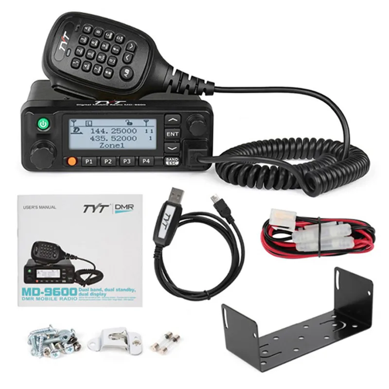 TYT MD-9600 GPS цифровой/FM аналоговые Dual Band DMR Quad Мобильный трансивер 50 Вт VHF/UHF автомобилей Грузовик радиолюбитель HAM двухстороннее