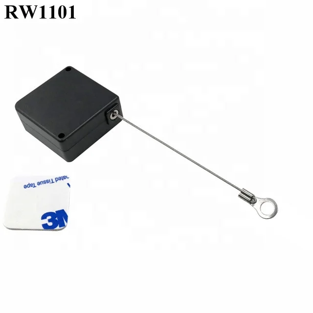 RUIWOR RW1101 Square Spring Return Steel Cable Reel Retractable with Ring Terminal Inner Hole 3mm 4mm 5mm for Option