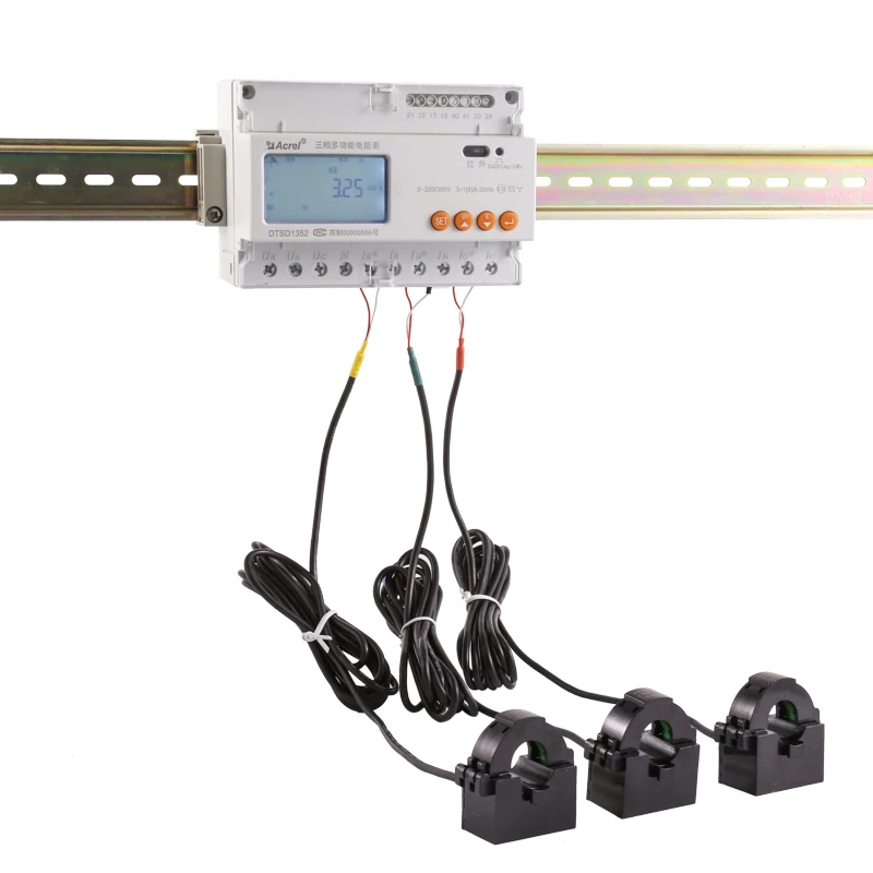 Din rail 3 фазовый измеритель энергии с RS485 протоколом Modbus-RTU для программное обеспечение мониторинга солнечной системы