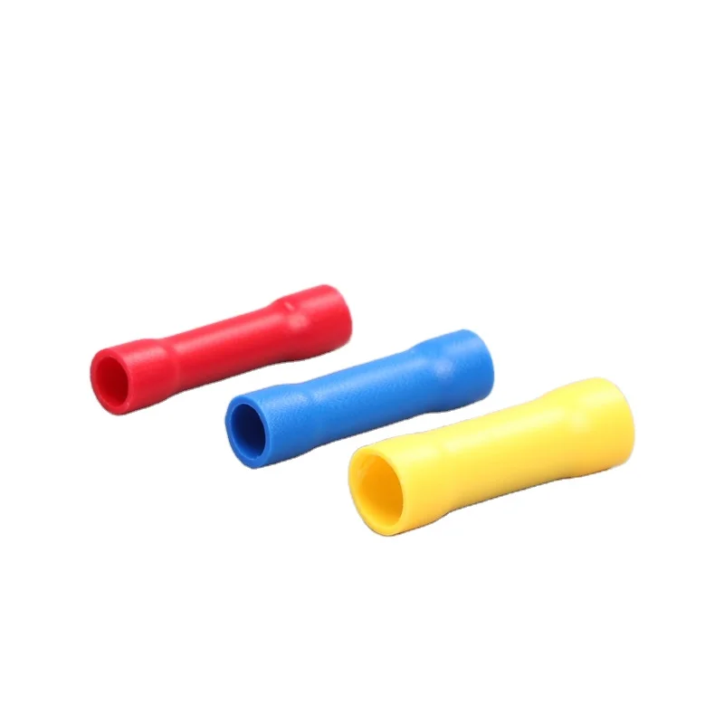 BV series Ferrule Type red blue yellow PVC full fully insulation insulated Long middle joint Butt Splice terminal connector