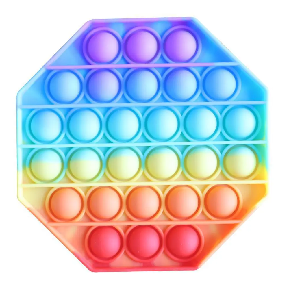 Silicone Stress Reliever Push Pop Fidget Toy, Squeeze Sensory Toy for Kids and Adults