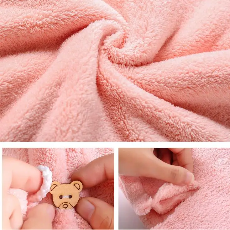 High quality women hair turban towel fast dry solid color absorbent hair drying towel for salon