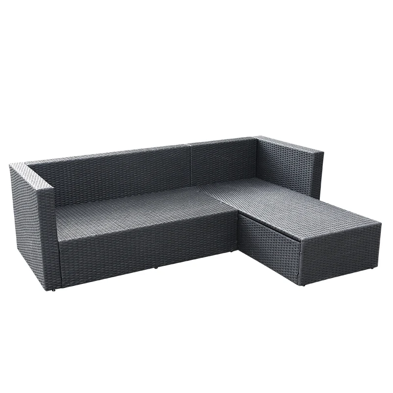 
Custom outdoor furniture steel PE wicker rattan assemble garden sofa set 
