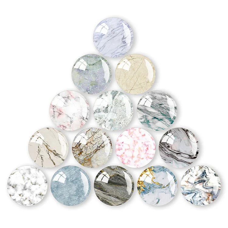 Glass Refrigerator Sticker Circular Creative Personalized Crystal Magnet Round Glass Refrigerator Magnet