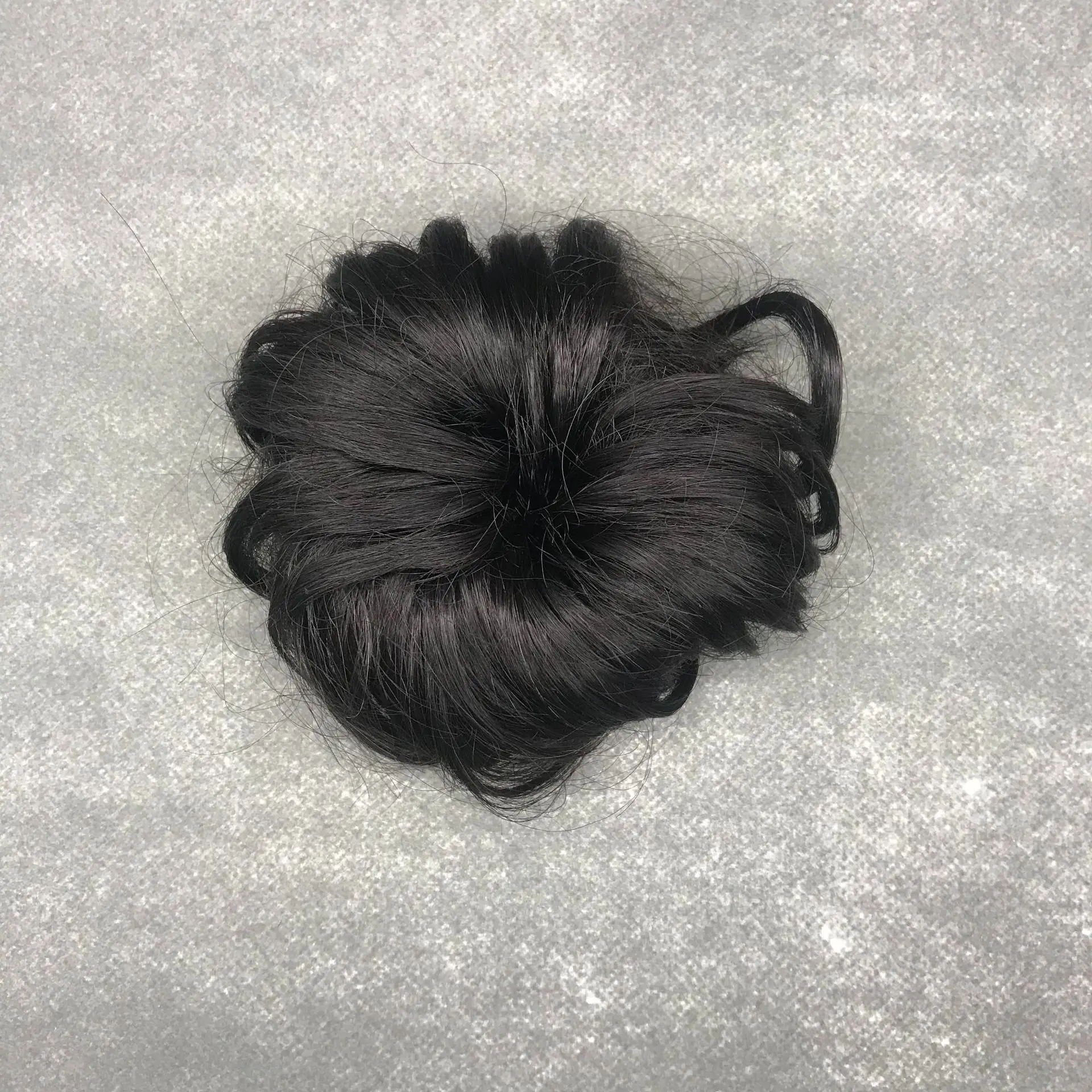 Women Girls Curly Scrunchies Chignon Hair Bun With Rubber Bands Human Hair Ring Wrapped On Messy Hair Bun Ponytails