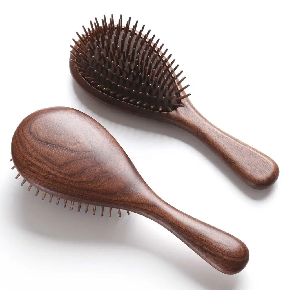 
Unique custom wooden hairbrush wood paddle detangling hair brush oem 2019 new 