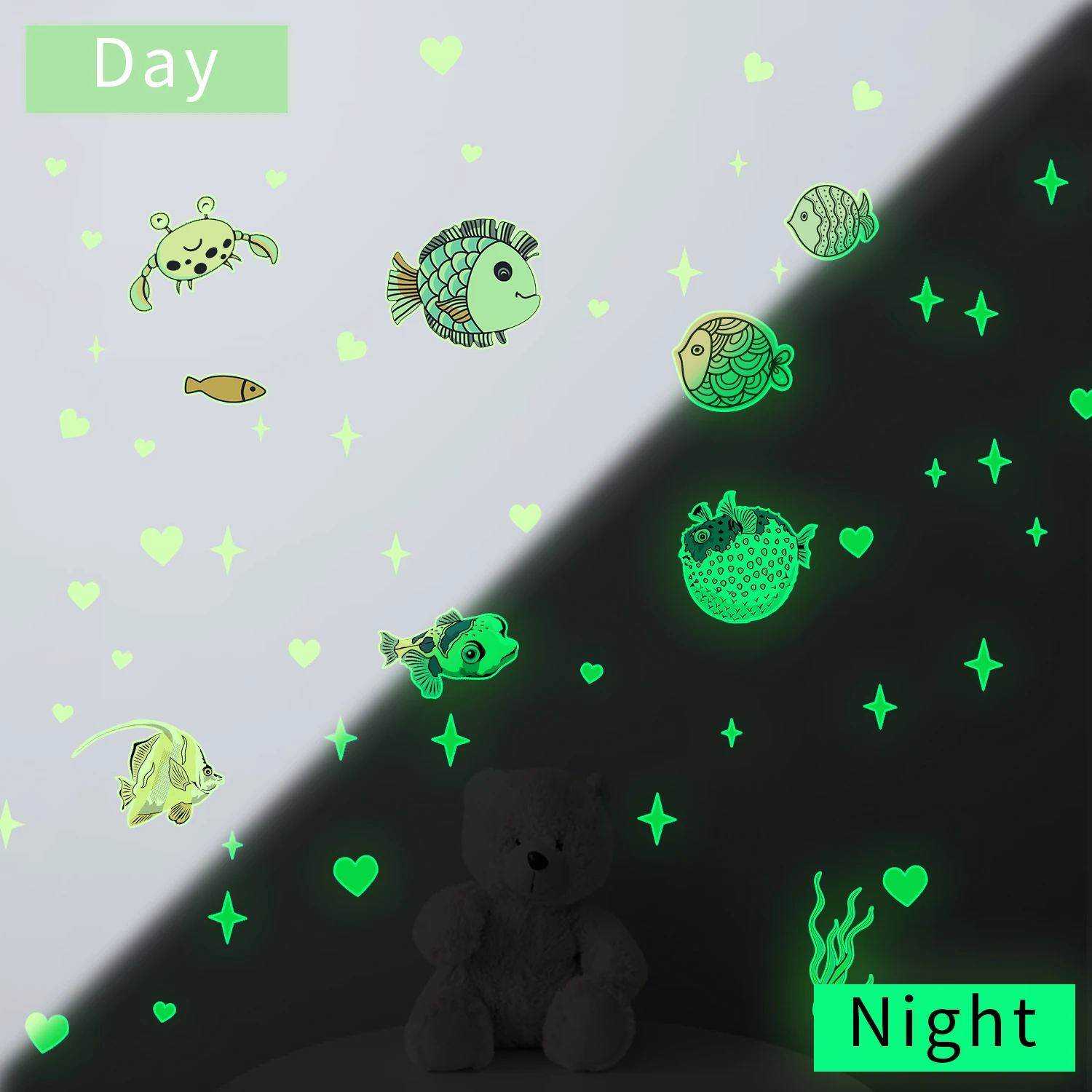 Eco Friendly Sticker children Room Kindergarten Background Wall Sticker living Room Decorative Luminous Wall Sticker