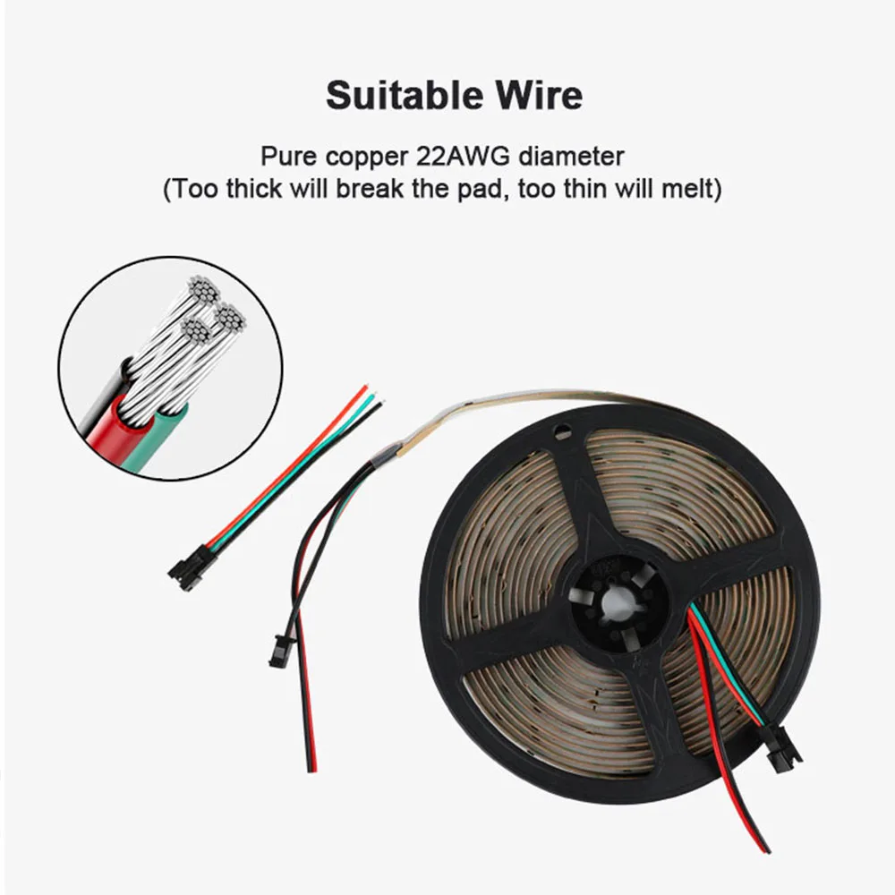 Addressable COB Chasing Running 720led RGBIC COB LED Tape 12v 24v APP Control Smart RGB COB LED Strip Light for Home Room Decor