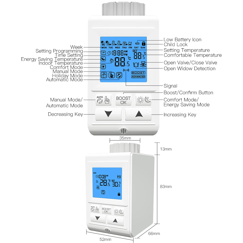 HY369 Temperature Sensor Indoor Industrial Electrical Controller Programmable Intelligent Wireless Controller Smart