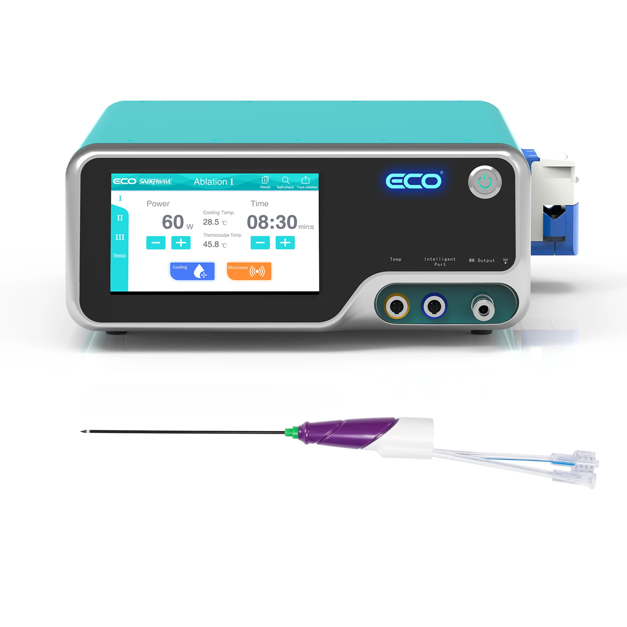 Thyroid disposable microwave therapeutic antenna with microwave ablation machine
