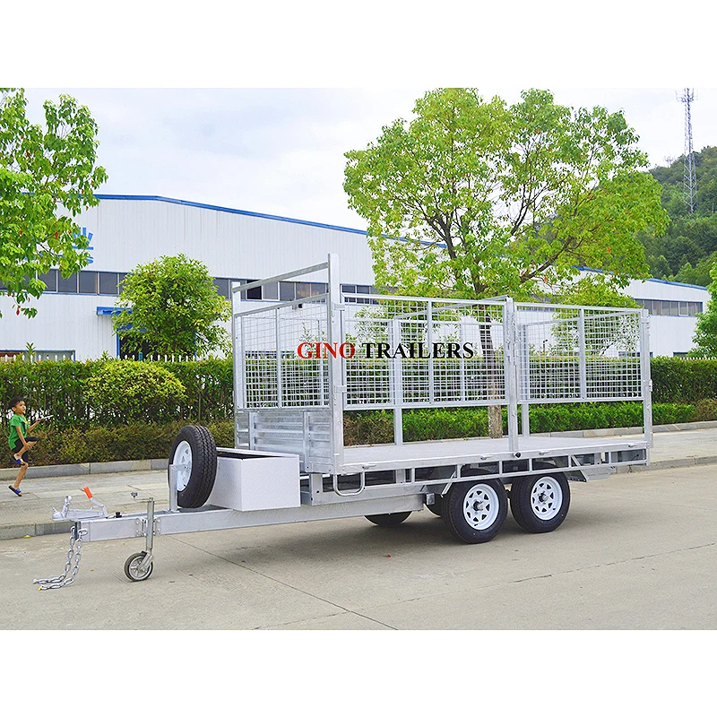 GINO 3.5 Tonne 4 Stage Hydraulic System Drop Down Side Tipping Trailers Air Tow trailer for Sale