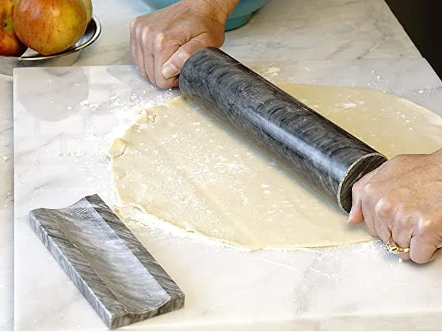 Baking Pastry Pizza Dough Roller Fondant Cookie Pie Crust Pasta Bakery Roller Pin Black Marble Rolling Pin