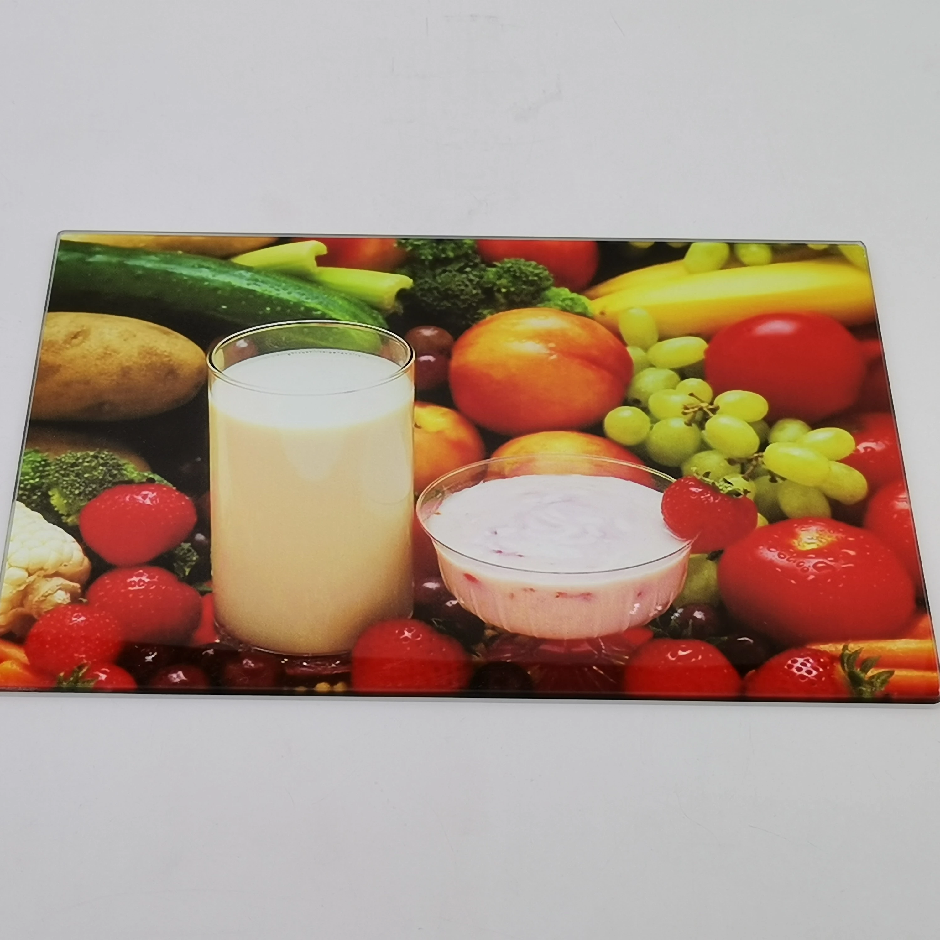 Recent popular and  Hot Sale Sublimation Blank Tempered Glass Cutting Chopping Board With Tray