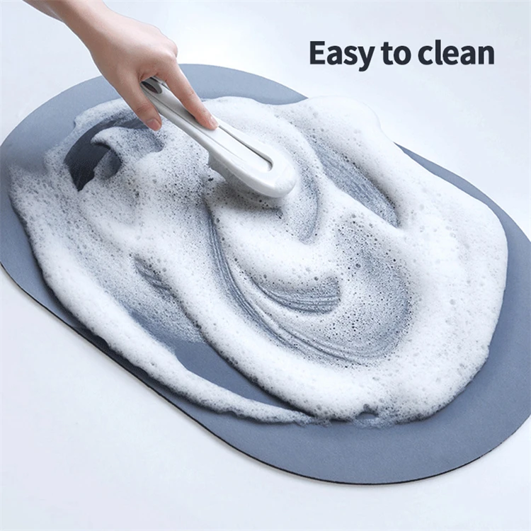Custom size bathroom super absorbent rug set soft diatom mud floor mat anti slip fast drying diatomite earth bath mat