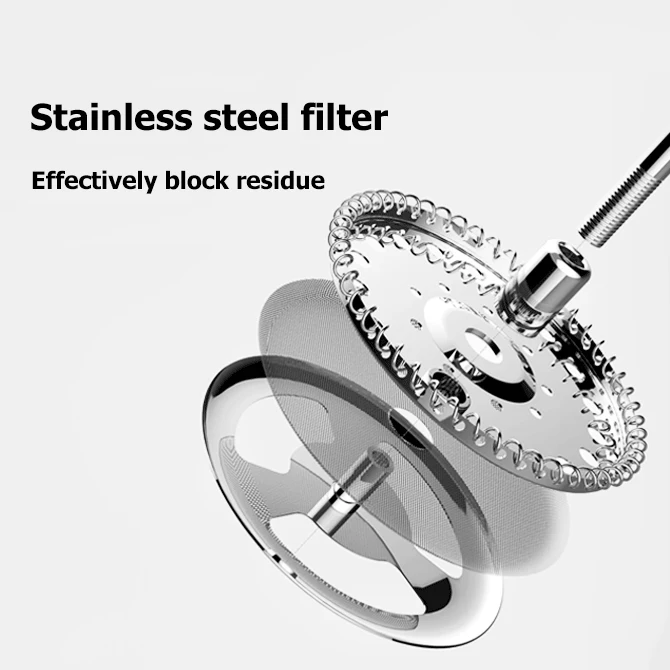 New 600 ML French Press Copper Indian Filter Coffee Maker High Borosilicate Glass of