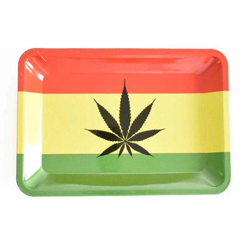 HUKA High Quality Wholesale Custom Logo Metal Smoking Rolling Tray Black Rolling Trays
