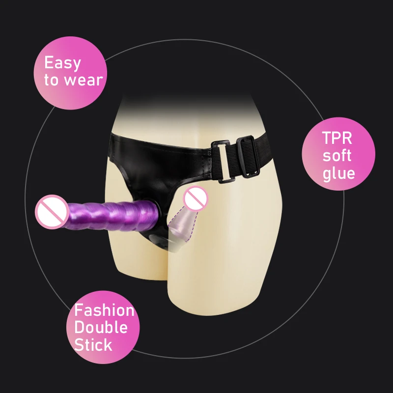 Двойной фаллоимитатор страпоны пенис вагинальный массаж ремешок для игры взрослых фаллоимитаторы