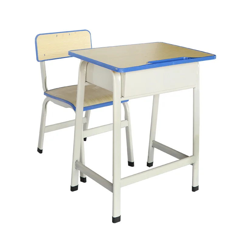Wooden College Table and Chair Student Modern Classroom Furniture Set Environmental School Library Furniture