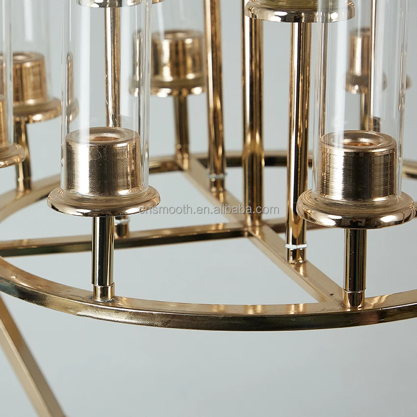 newest design big gold metal candelabra wedding party supplies event table decoration candle holder