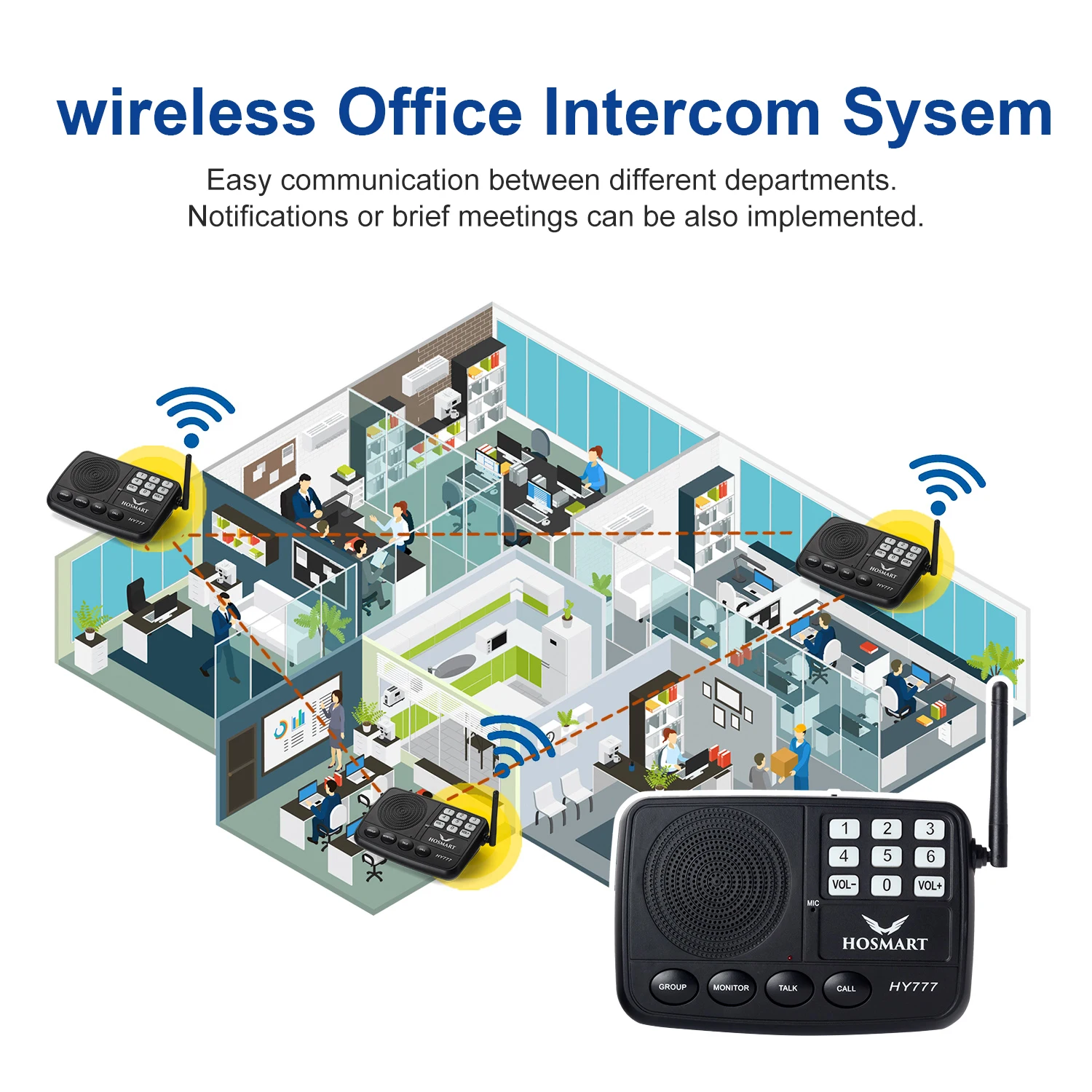 High Quality 1/2 Mile Long Range Radio Wireless Intercoms System For homes Office