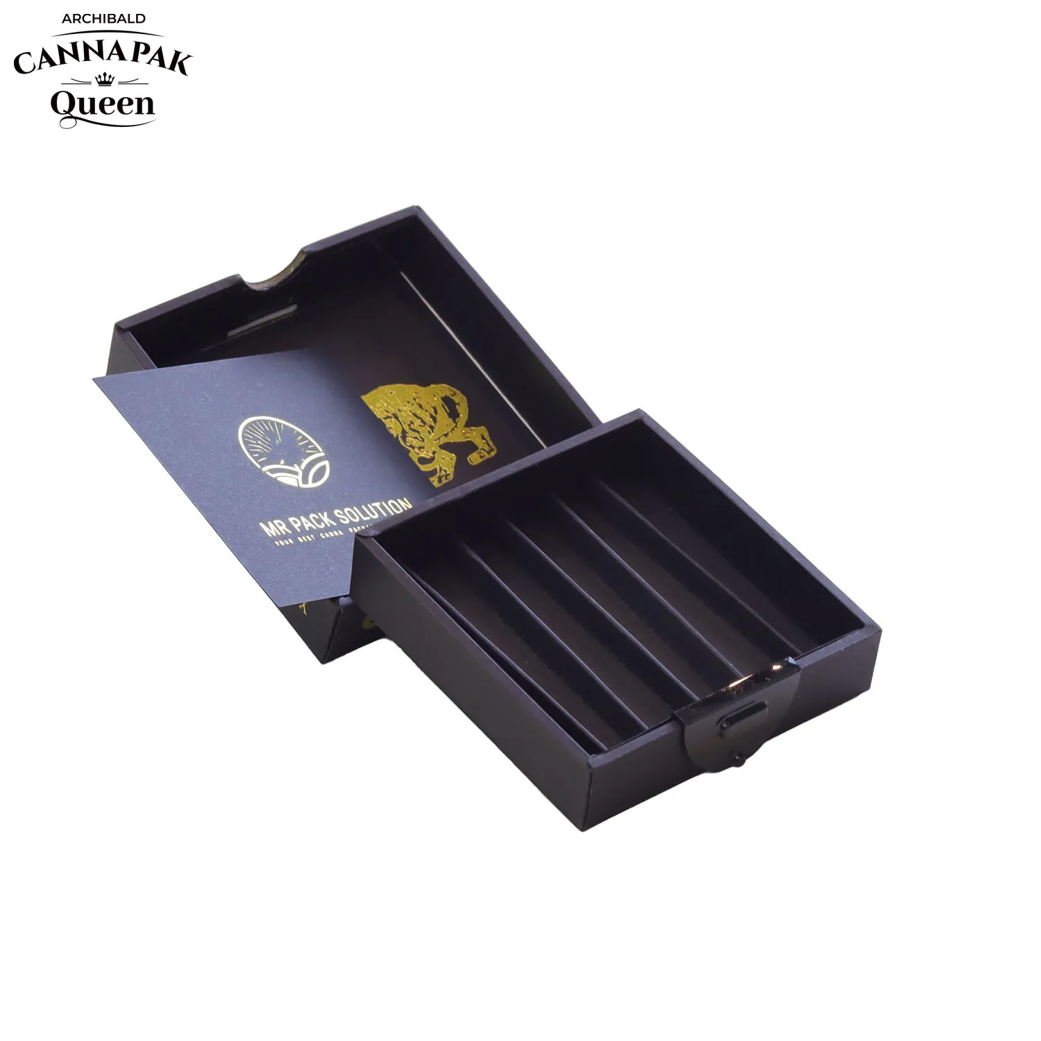 Latest Design Tear-Resistant Black Rectangular Box Packaging 5 Pack Pre Roll Box Child Resistant Cardboard Boxes for Cigarettes