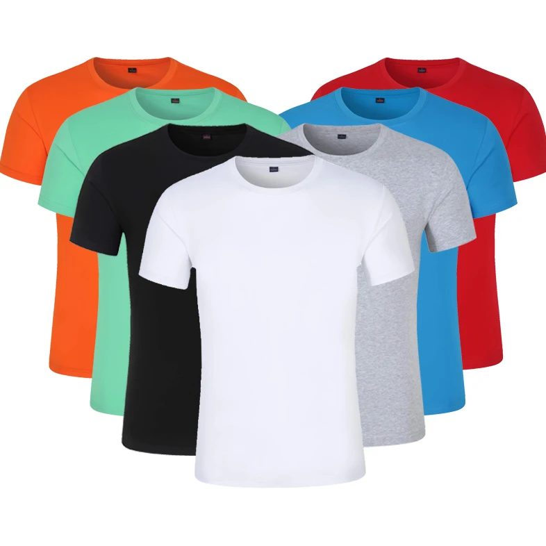 
100% Cotton oem logo printing shirt for men 8 colors plain blank custom t shirt 