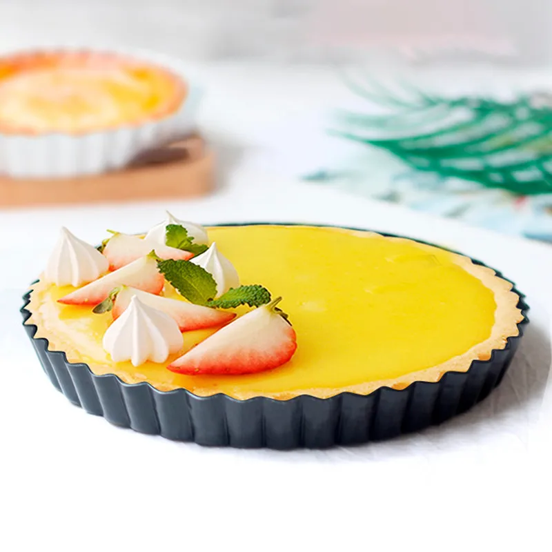 
Non-Stick Carbon Steel Round Removable Loose Bottom 9 Inch Tart Pan Pie Pizza Pan 
