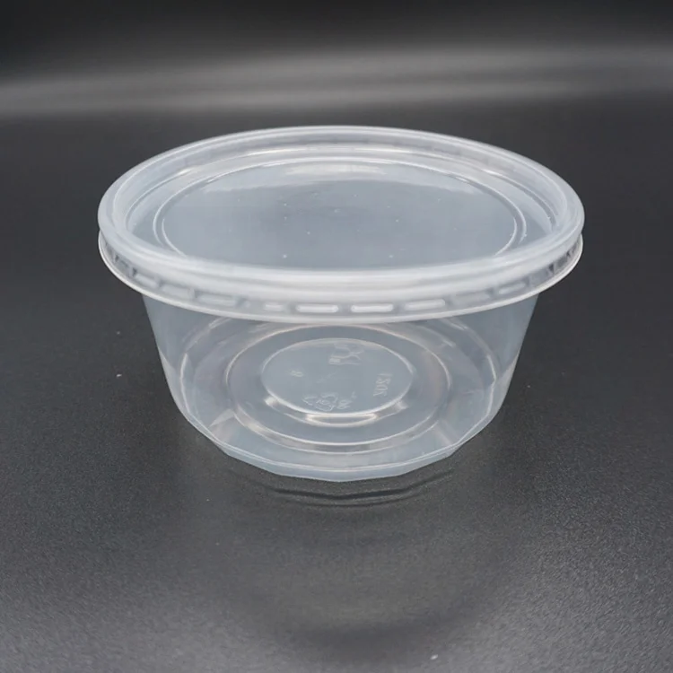 12Oz Pp Plastic Fruit Salad Cup, Clear / White