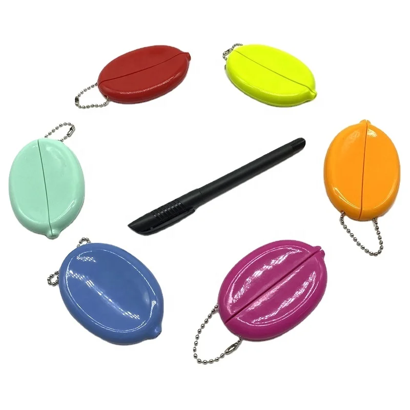 Лидер продаж, мягкий кошелек для монет из ПВХ, пластиковый Овальный кошелек для монет