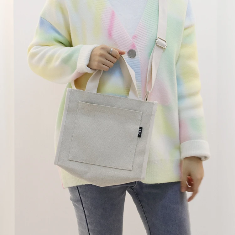 Custom Logo Recycled Handbag Eco Tote Cotton Bag Reusable Shopping Bag Grocery