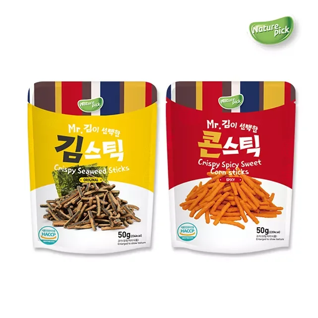 High Quality Korean Seaweed Taste Sweets ROASTED SEAWEED FLAVOR Seaweed 100% Crispy Sticks Individual Packs