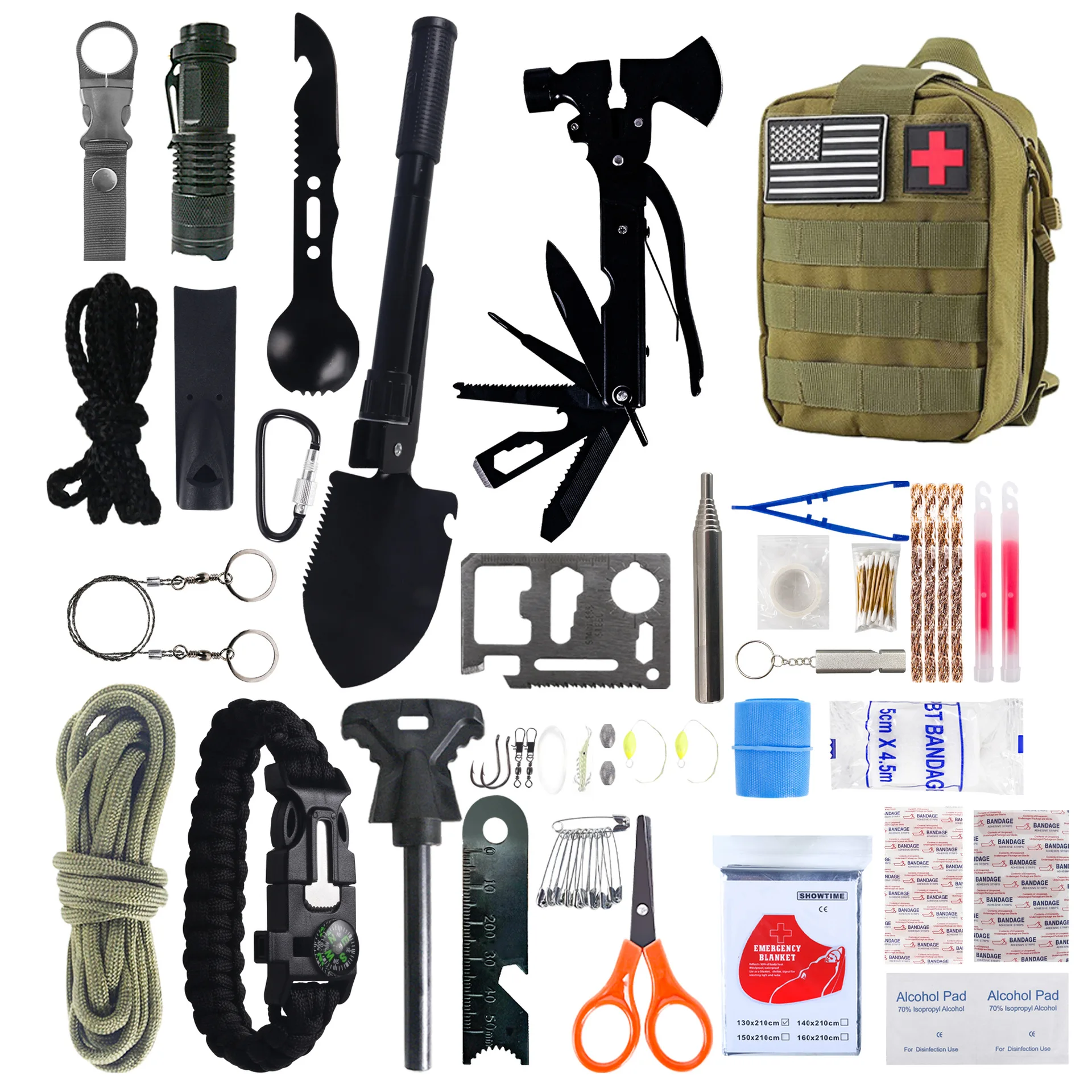 Wholesale Cheap  camping survival tool suit multi-functional field survival supplies