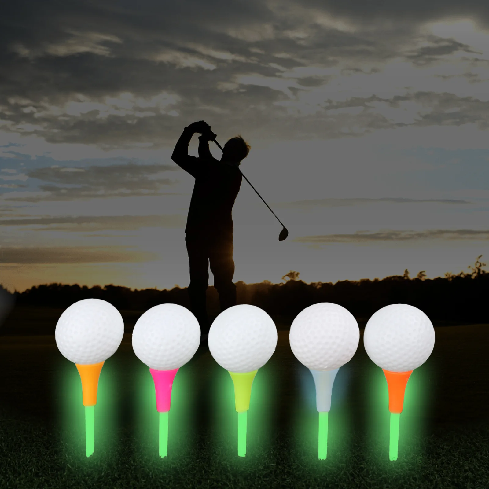 New Arrival Led Night Glow Golf Tee Bulk 83Mm Rubber Custom Logo High Quality Golf Tees