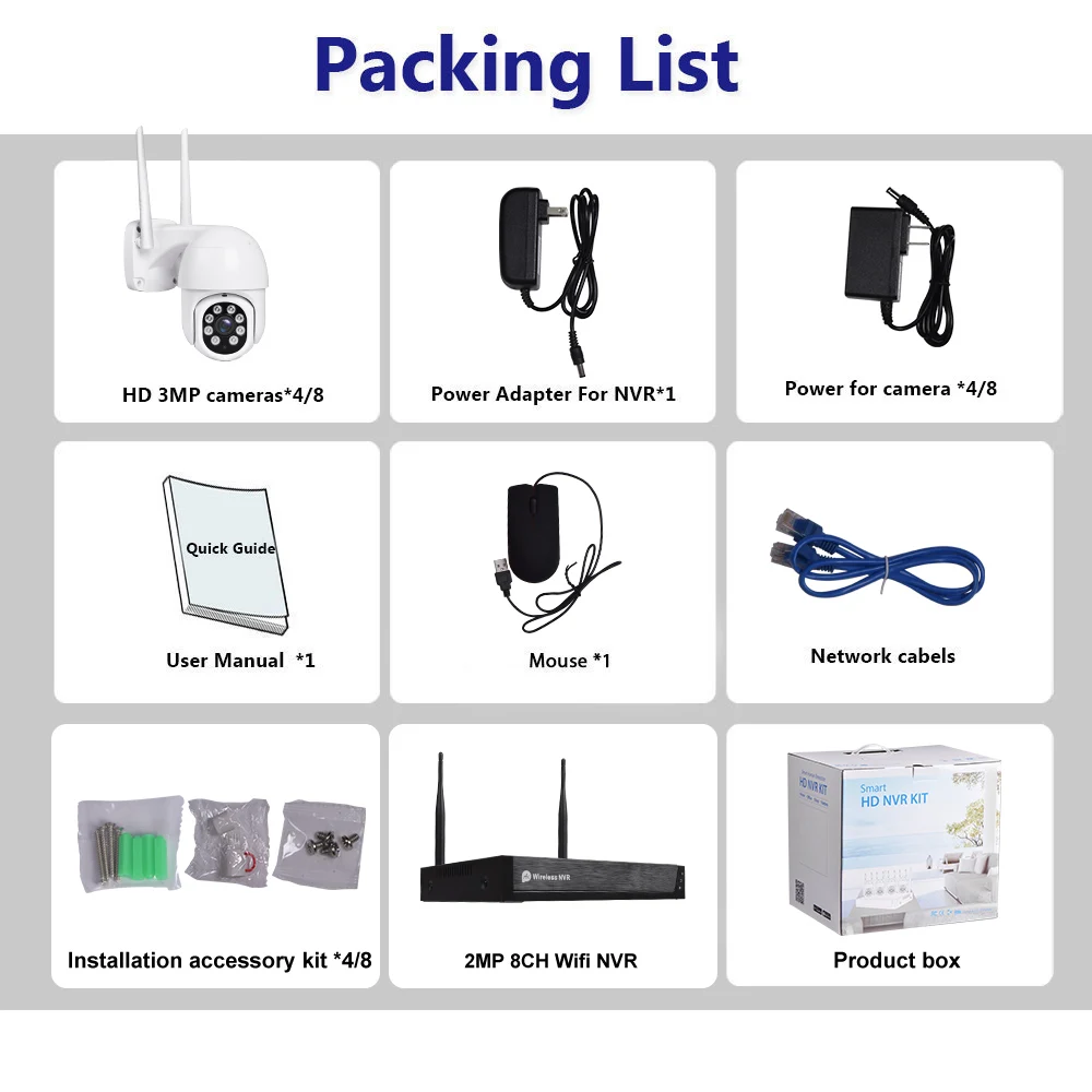 Tuya Smart IP Auto Track 1080P HD Wifi Home Security Cctv Wireless Camera Wifi Outdoor NVR 4Ch