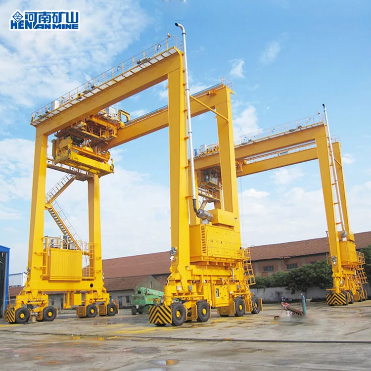 20 Ton 40 Ton 45 Ton Straddle Carrier Price 25ton 30 Ton RTG Crane Rubber Tyre Tire Port Container Gantry Crane For Sale