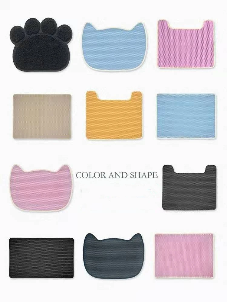 Factory Wholesale Waterproof Double Layers Litter Pads EVA Cat Pet Litter Trapper Mats For Cat Cleaning Customized Shape