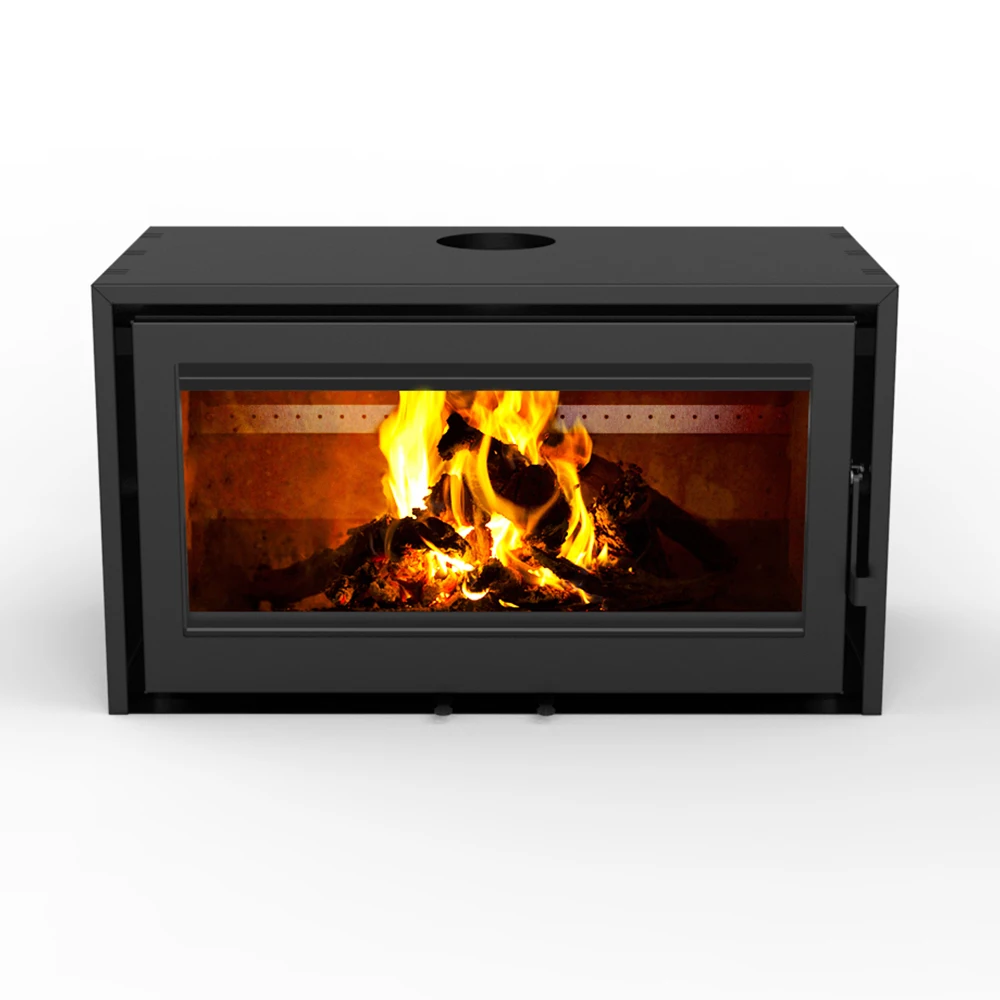 The latest sales Mild Steel matt black Wood burning stove with glass door