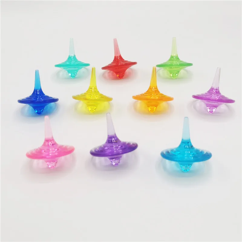 Classic Mini plastic Hand Turn Rotating Gyro Gyroscope tops toy for children kids