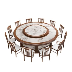 Round Table With Rotating Centre For Events Party Round Marble Dining Table Set Wood With Chairs